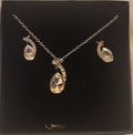 Heart Zircon Necklace Set - Silver Jewelry Set for Women